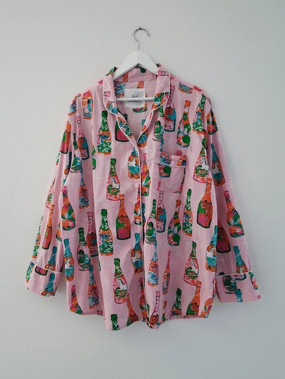 Printfresh Pop The Bubbly Long Sleeve Button Up Shirt